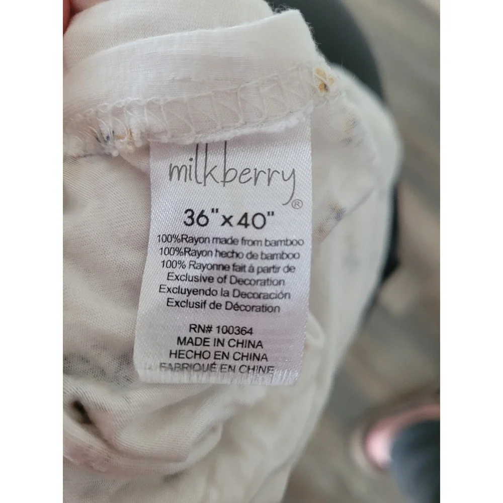 Milkberry Bamboo Rayon Swaddle Blanket Set Floral Dinosaur 36x40 x2 #7